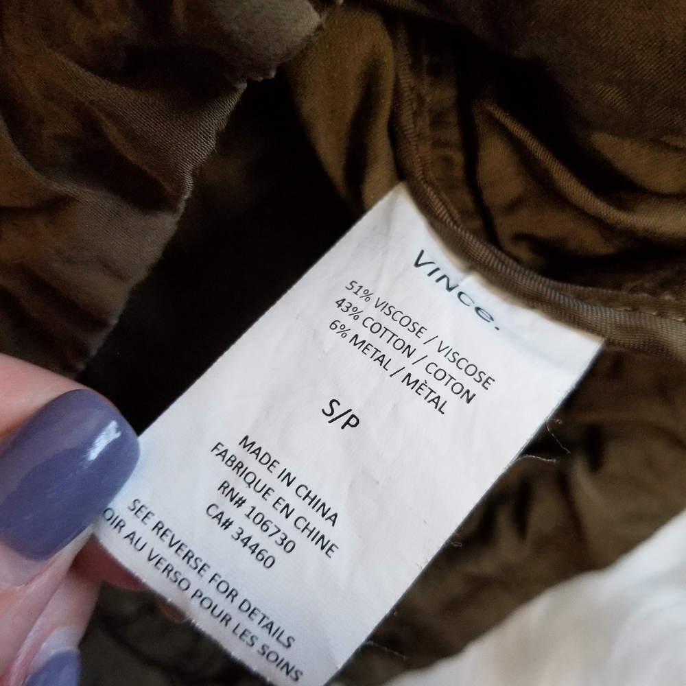 Vince Oversize Long Tunic Military Jacket Olive - Picture 7 of 8